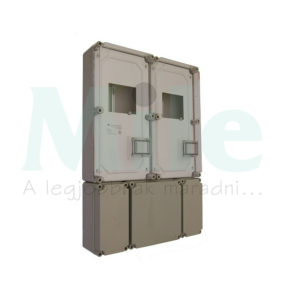 1/3F mérőszekrény 2mérős kombinált vezérelt +kábelfogadó 1 2M PVT 6090 Á-V KF SK Csatári Plast